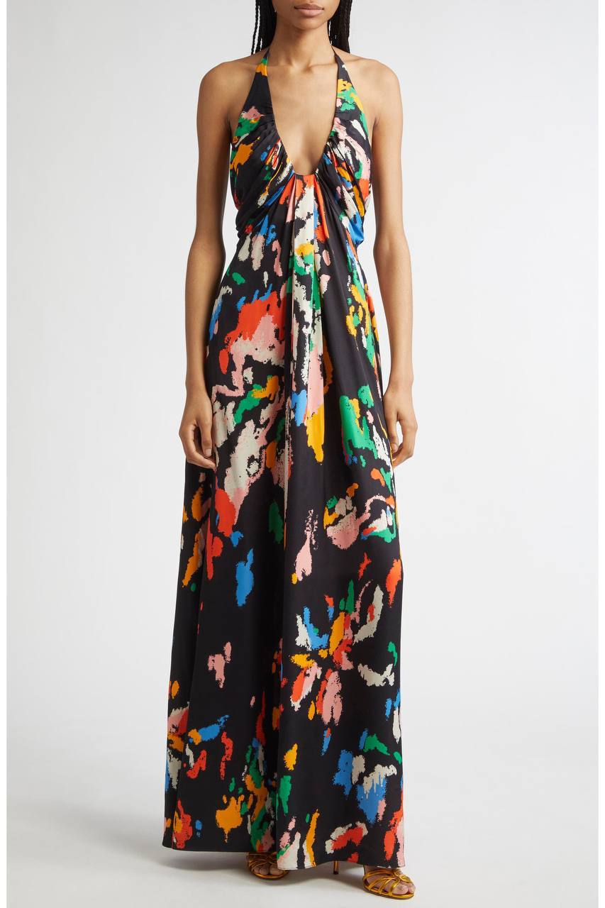 ALC AI Print Halter Gown
