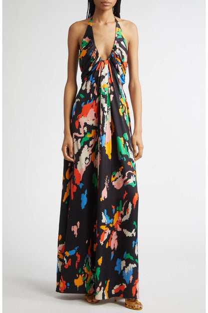 ALC AI Print Halter Gown