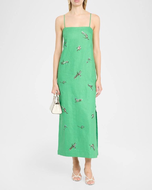ALM Wanda Embroidered Midi Dress