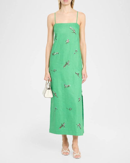ALM Wanda Embroidered Midi Dress