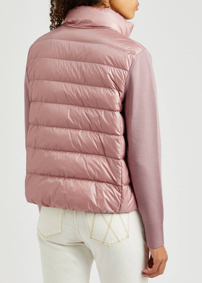 MC Quilted Puffer Jacket with Knit Sleeves