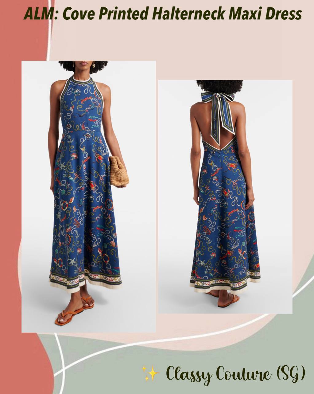 ALM Cove Printed Halterneck Maxi Dress - Image 1