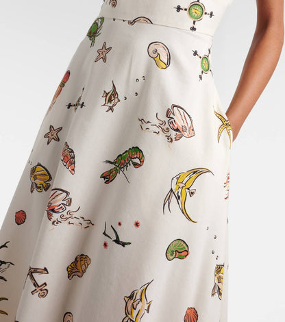 Beige Cream Viscose Halter Neck Dress