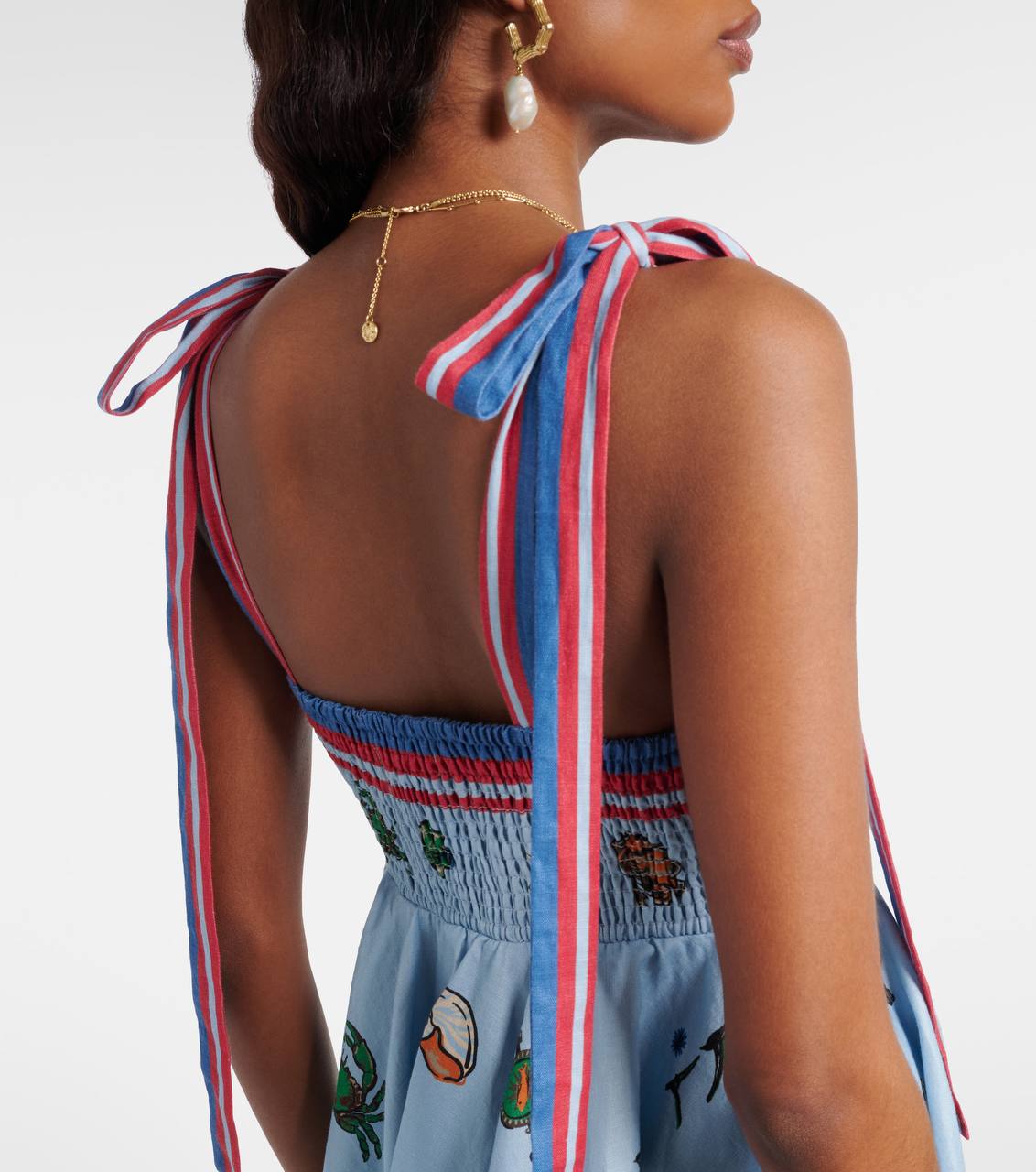 ALM Printed Linen Sea Animals Mini Dress - Image 2
