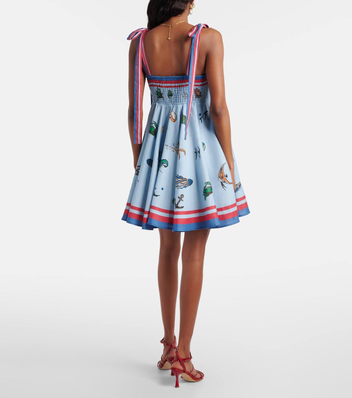 ALM Printed Linen Sea Animals Mini Dress - Image 5