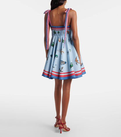 ALM Printed Linen Sea Animals Mini Dress - Image 5