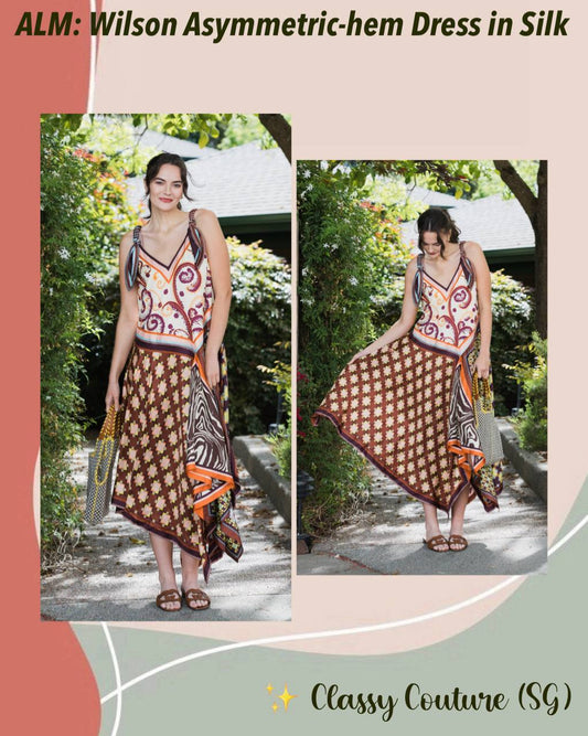 Wilson Asymmetric-Hem Dress in Silk