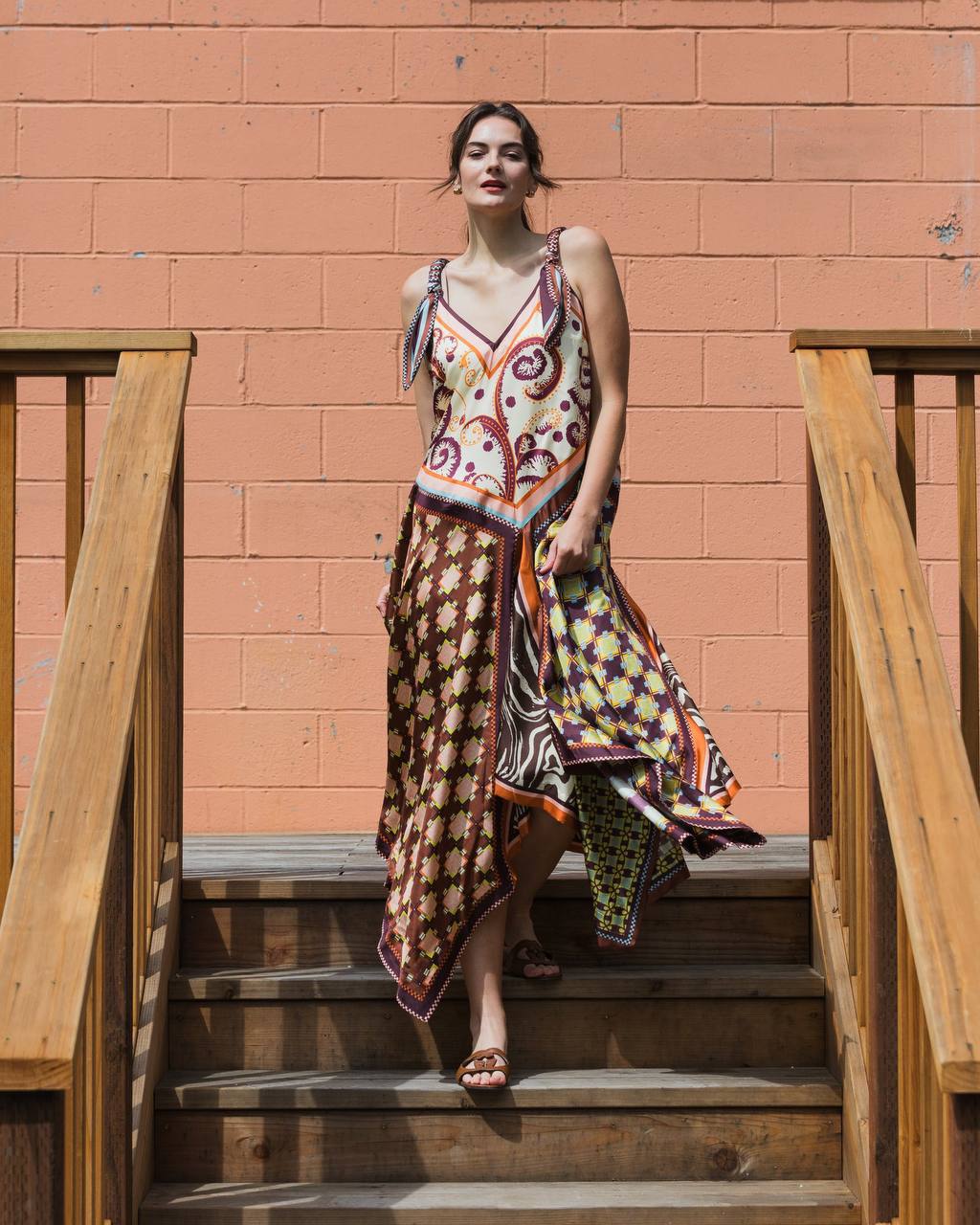 Wilson Asymmetric-Hem Dress in Silk