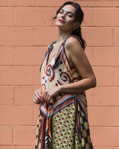 Wilson Asymmetric-Hem Dress in Silk