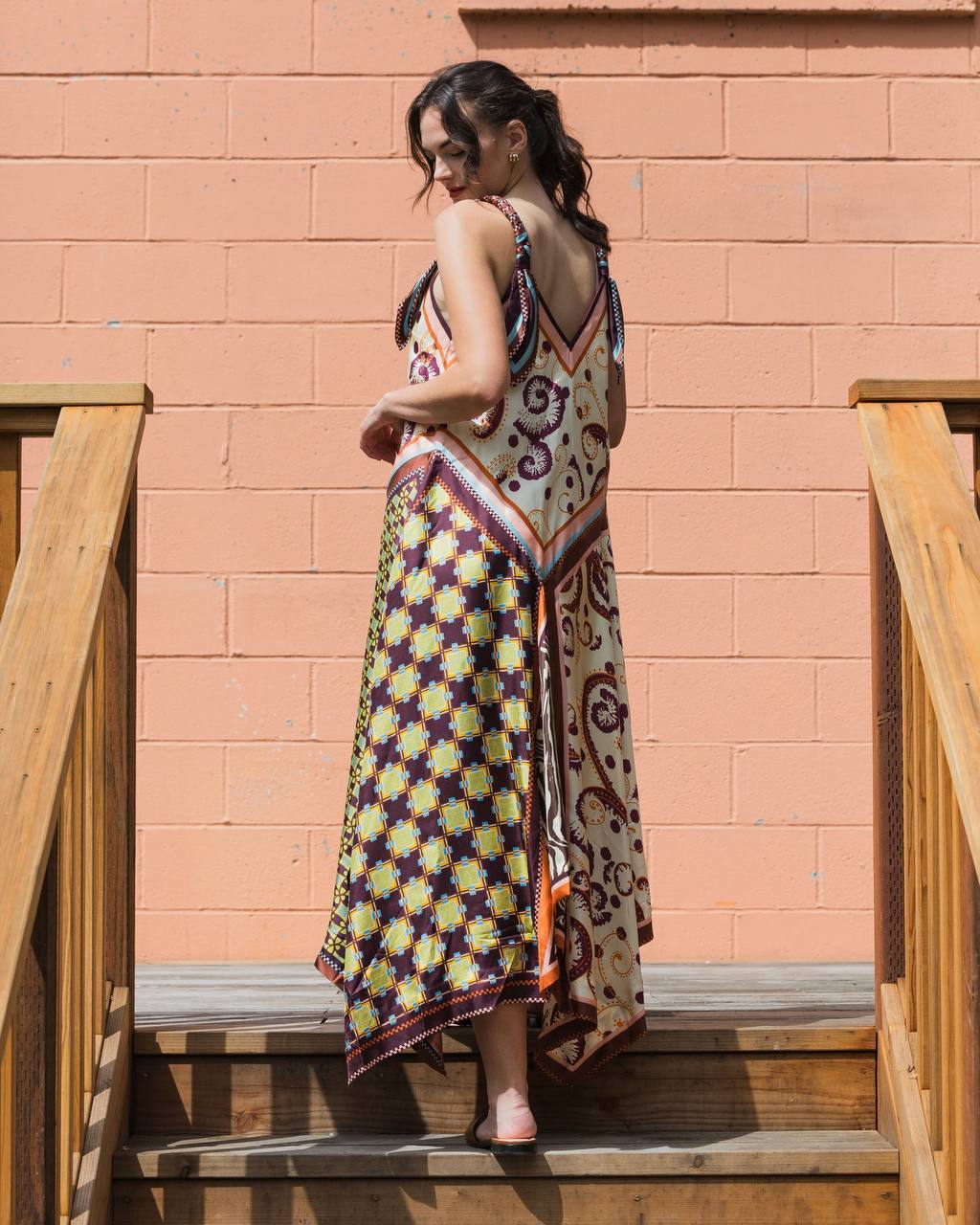 Wilson Asymmetric-Hem Dress in Silk