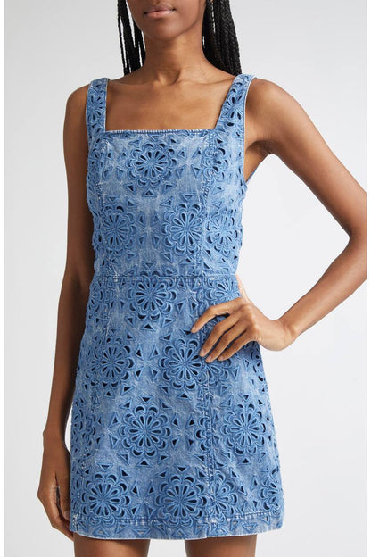 AO Maryann Floral Cutout Denim Mini Dress