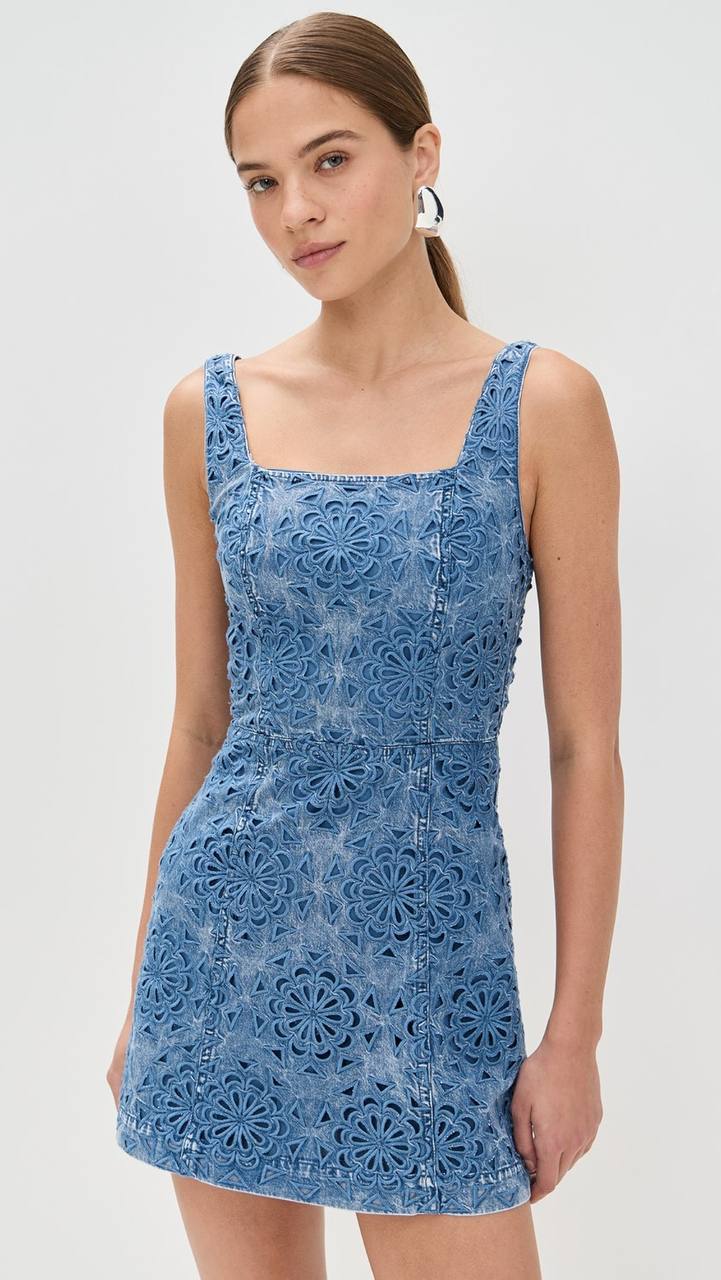 AO Maryann Floral Cutout Denim Mini Dress