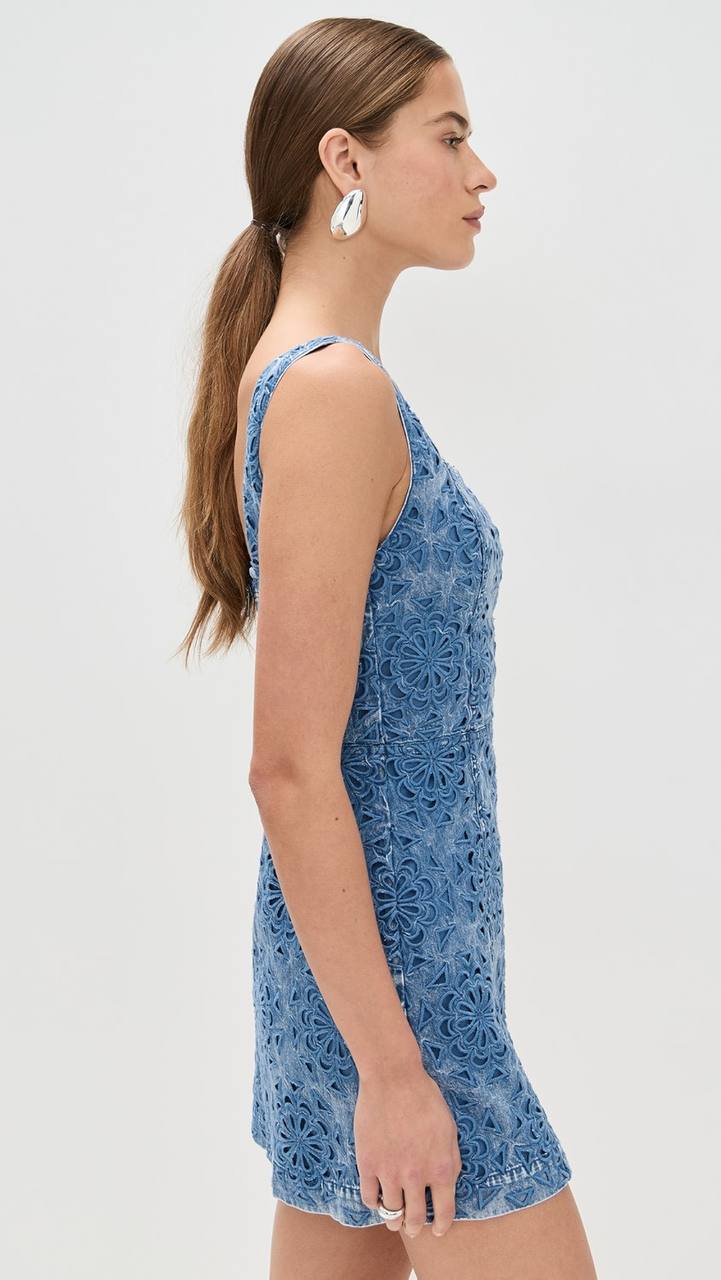 AO Maryann Floral Cutout Denim Mini Dress