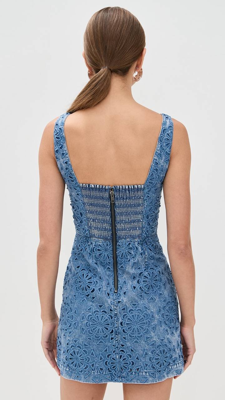 AO Maryann Floral Cutout Denim Mini Dress