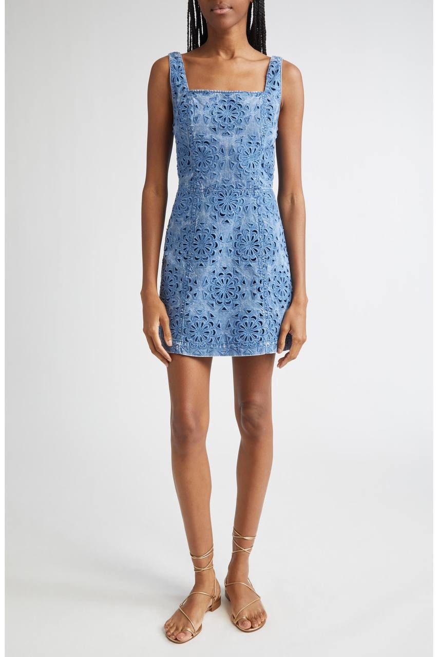 AO Maryann Floral Cutout Denim Mini Dress