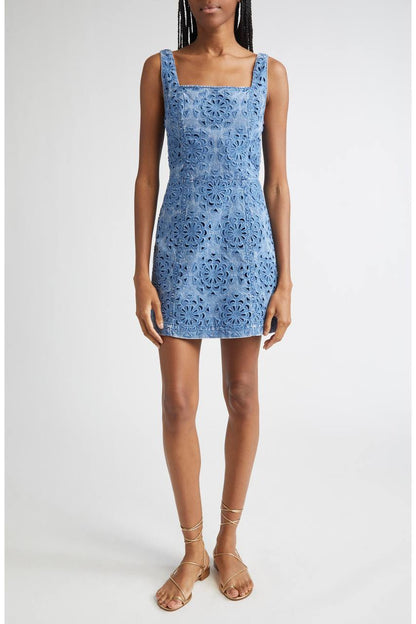AO Maryann Floral Cutout Denim Mini Dress