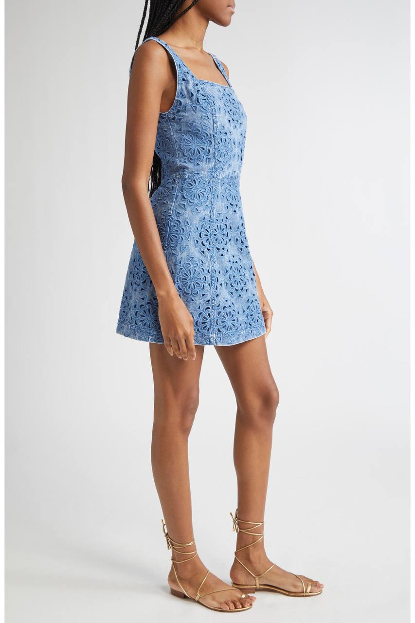 AO Maryann Floral Cutout Denim Mini Dress