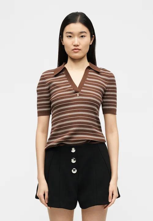 SD Striped Knit Polo Shirt