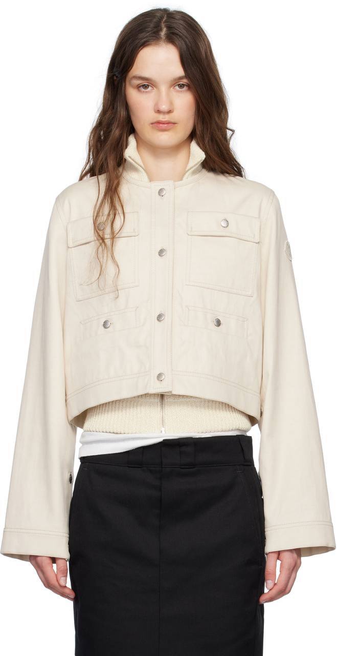MC Chatel Button Sleeve Cotton-linen Crop Jacket
