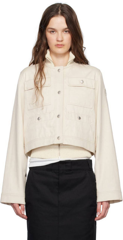 MC Chatel Button Sleeve Cotton-linen Crop Jacket