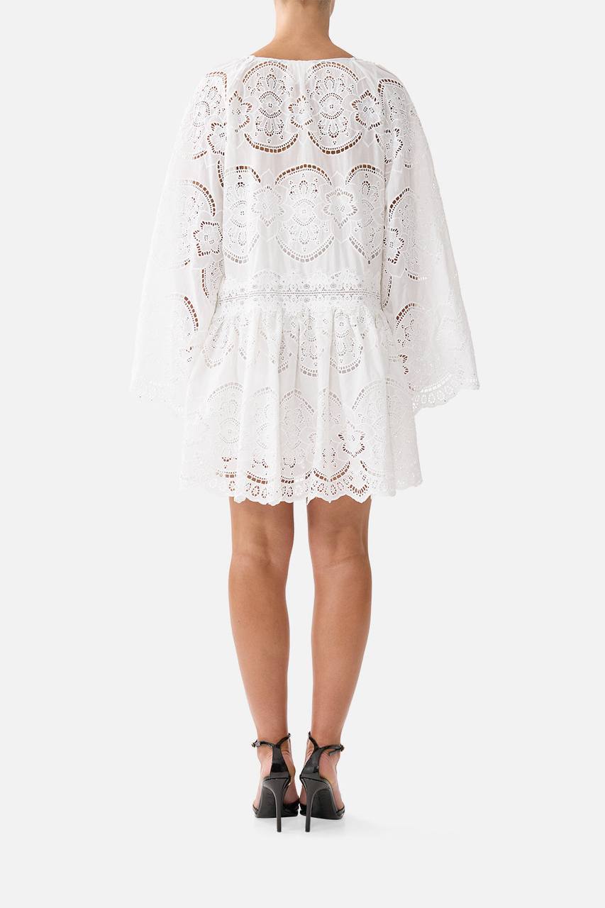 CM A Tiled Wonderland V Neck Relaxed Short Dress