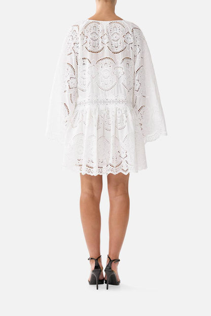 CM A Tiled Wonderland V Neck Relaxed Short Dress