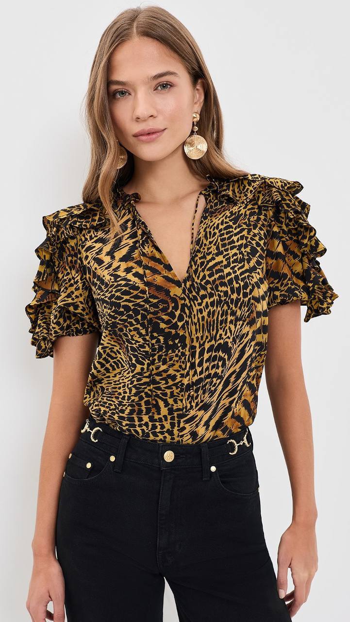 UJ Josephine Short Sleeve Silk Top - Image 11