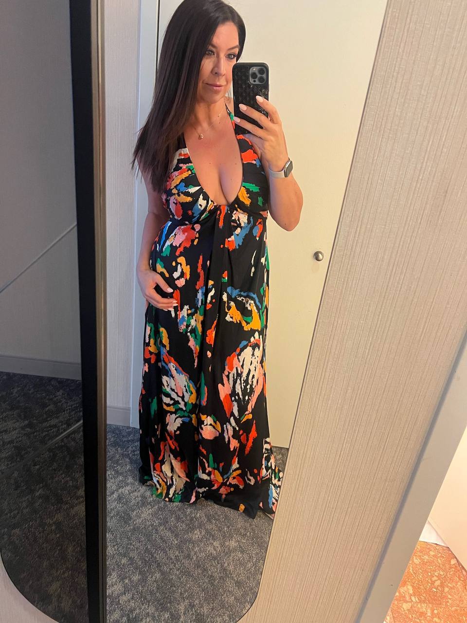 ALC AI Print Halter Gown