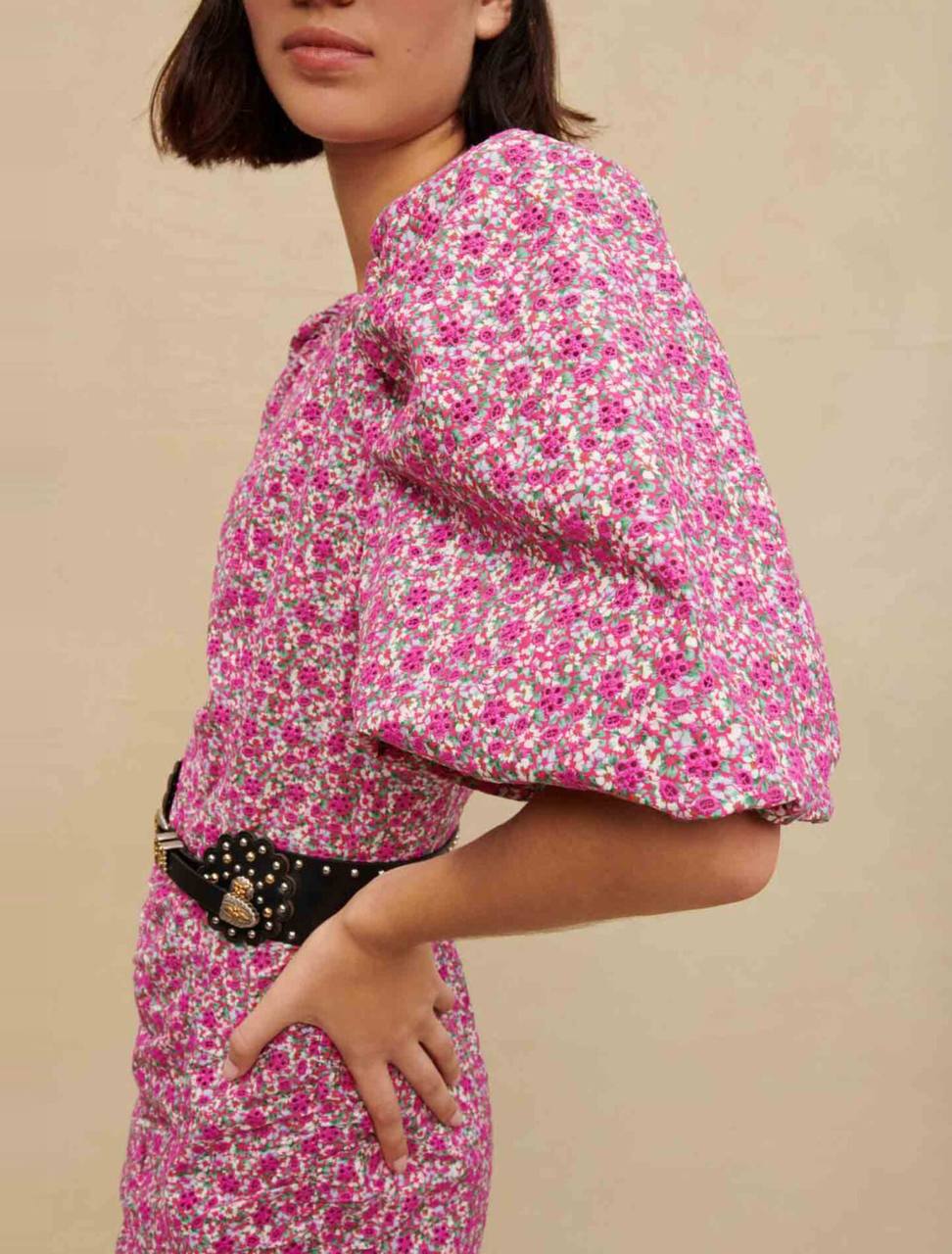 MJ Ryad Floral Embroidered Mini Dress