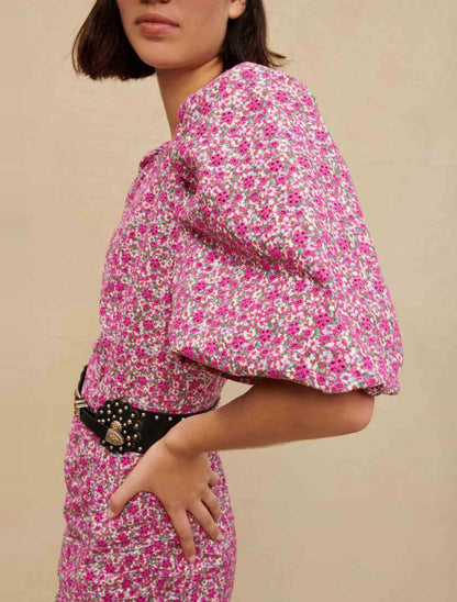 MJ Ryad Floral Embroidered Mini Dress