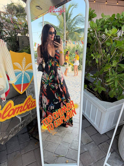 ALC AI Print Halter Gown