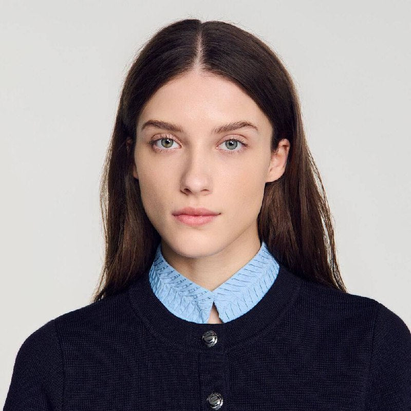 SD Two Tone Origami Collar Cardigan
