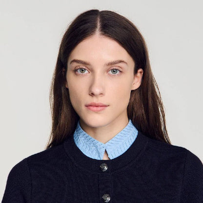 SD Two Tone Origami Collar Cardigan