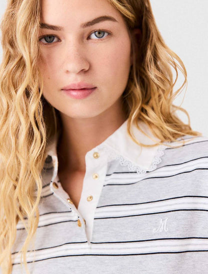 MJ T-Shirt With Embroidered Polo Collar