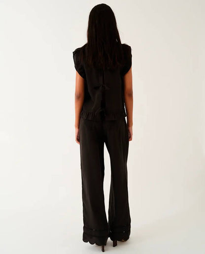 Darling Ruffle Flutter-sleeve Tie Back Top