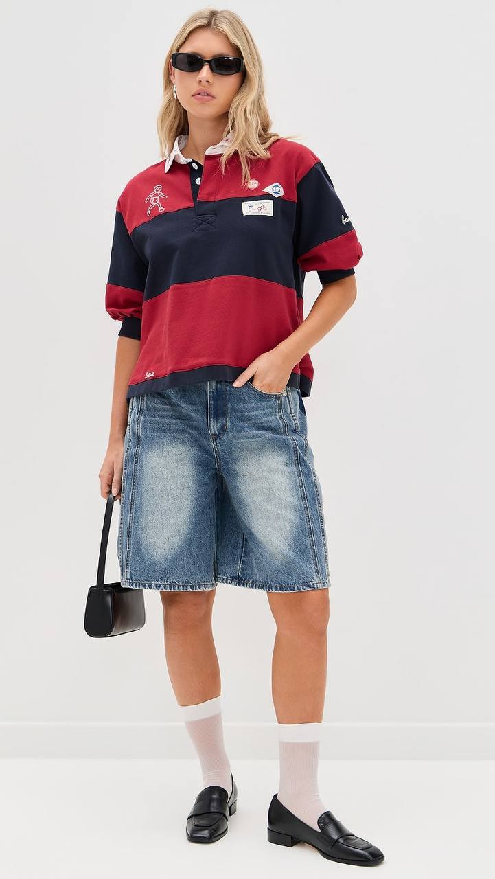 SE Spencer Mended Denim Bermuda Shorts