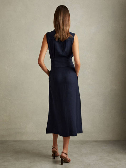 RS Morgan Petite Viscose Blend Belted Shirt Dress
