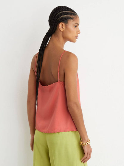 RS Joanie Satin Lace-Detail Cami Top
