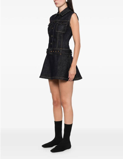 SP Indigo Denim Flared Mini Dress
