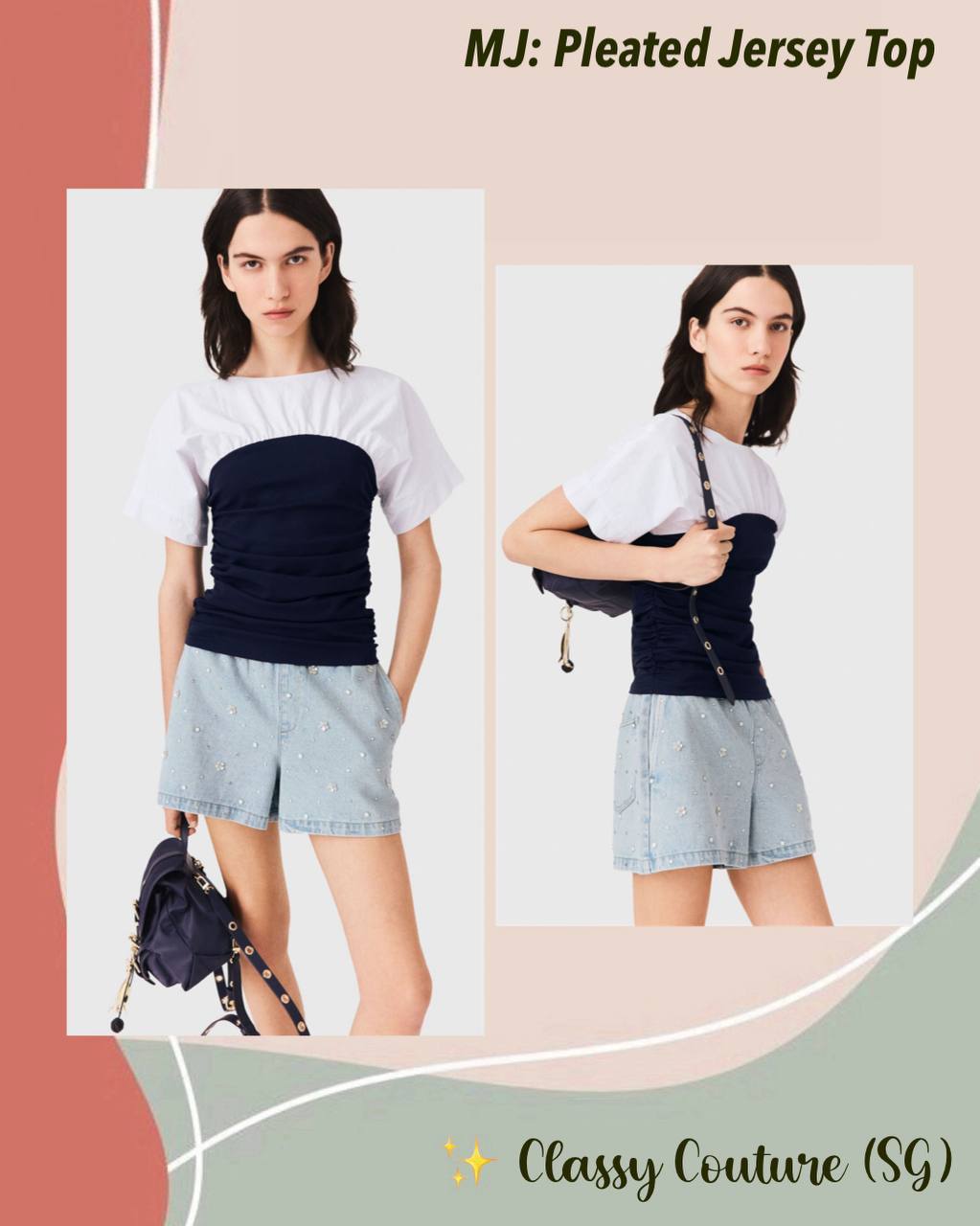 MJ Pleated Jersey Top