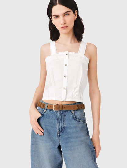 MJ Crop Top With Lace Trim