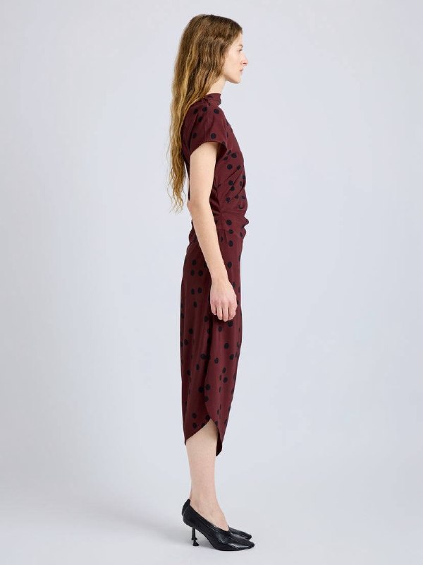 PS Ren Dress in Printed Dot Stretch Viscose