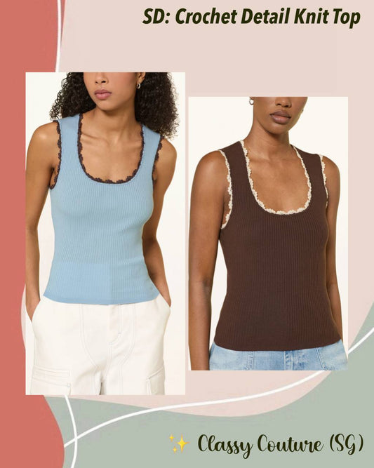 SD Crochet Detail Viscose-blend Knit Tank Top