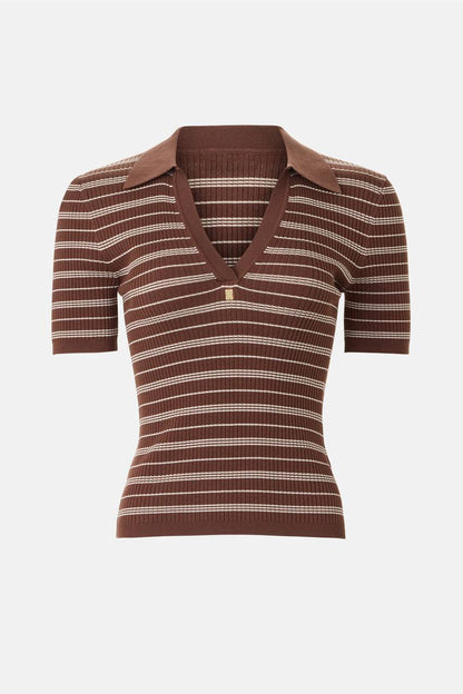 SD Striped Knit Polo Shirt