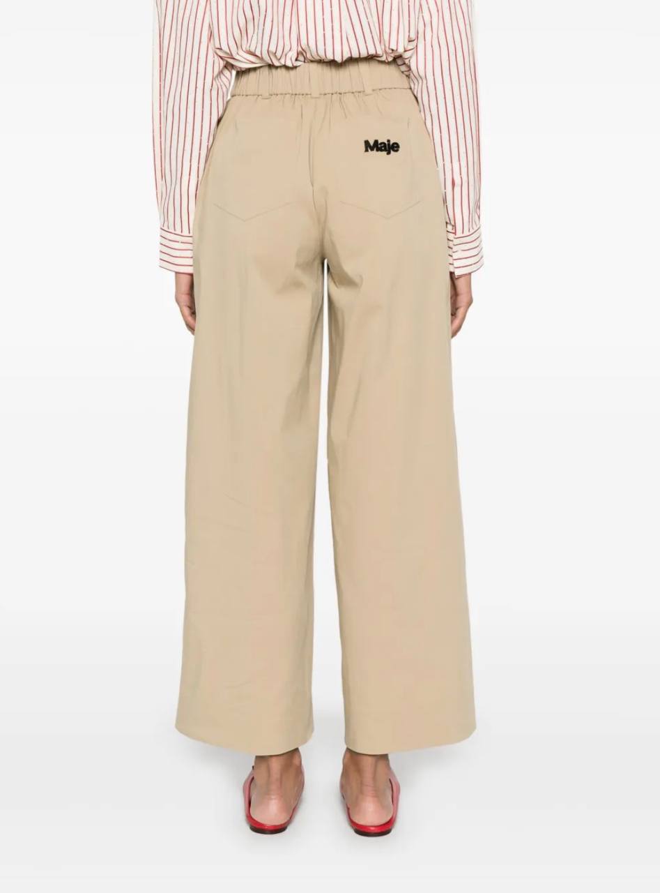 MJ: Cotton Gabardine Wide-Leg Trousers