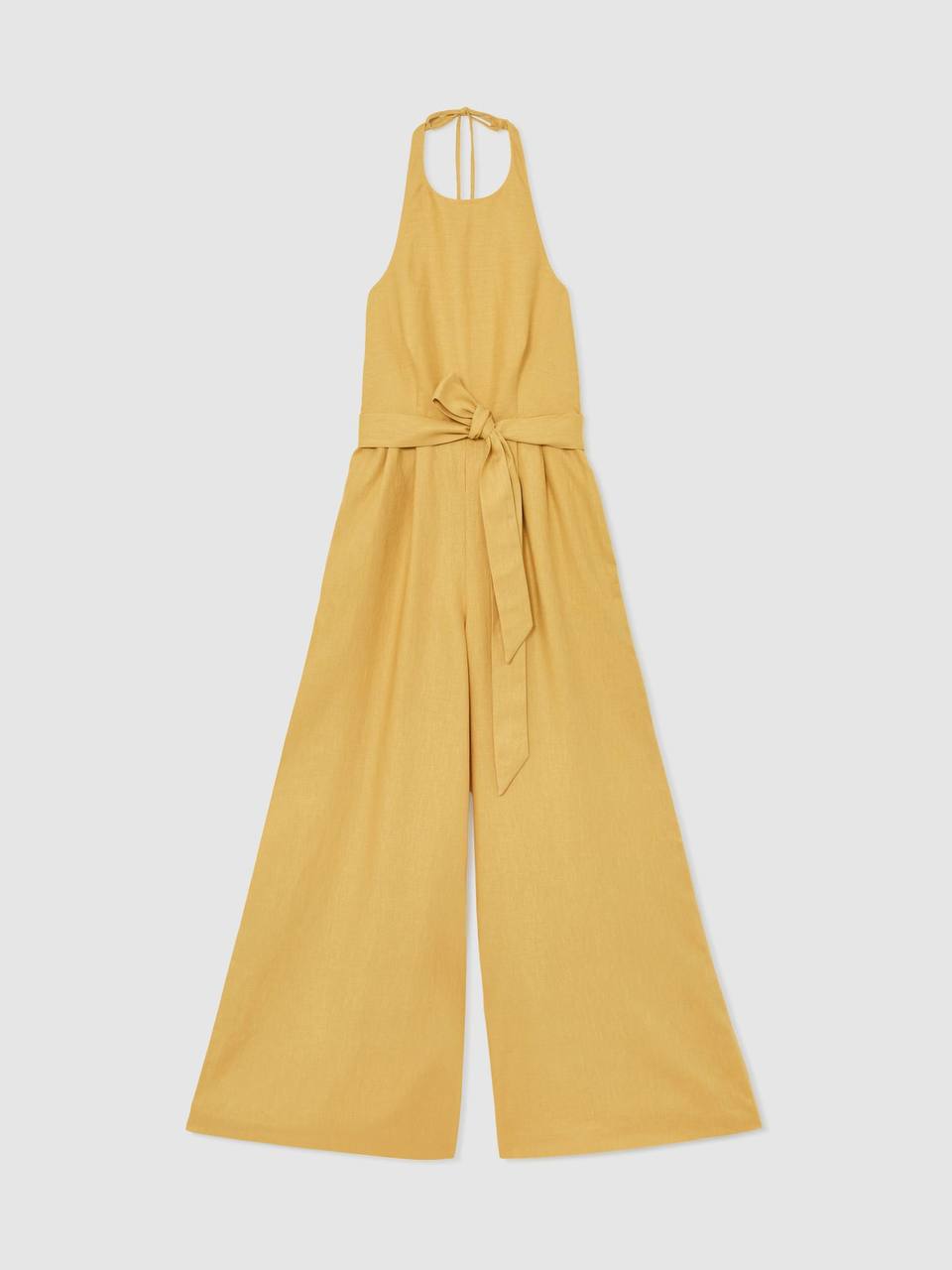 RS Della Linen Open-Back Wide-Leg Jumpsuit