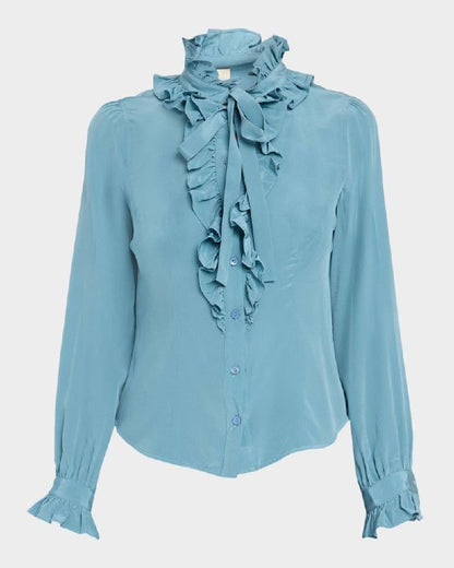 UJ Catroux Long Sleeve Silk Blouse - Image 16