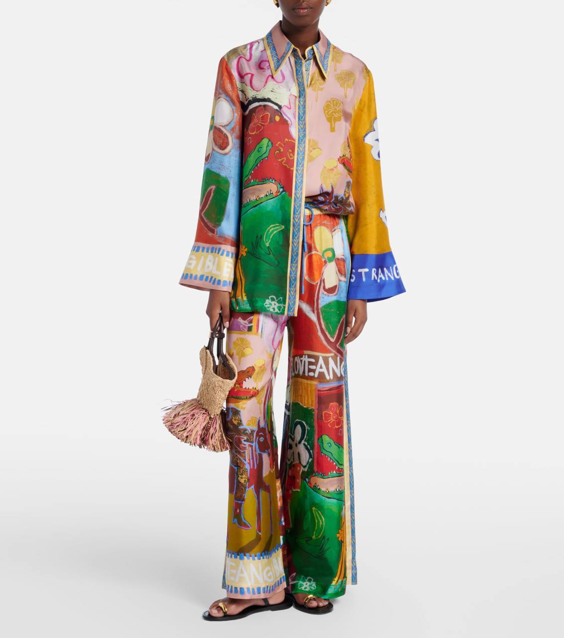 ALM: Mlak Twill Top | Silk Shirt | Pants