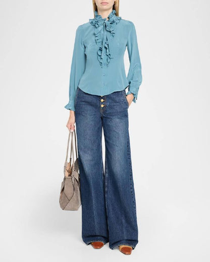 UJ Catroux Long Sleeve Silk Blouse - Image 12
