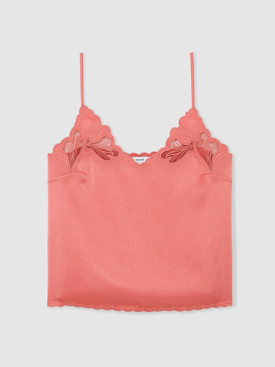 RS Joanie Satin Lace-Detail Cami Top